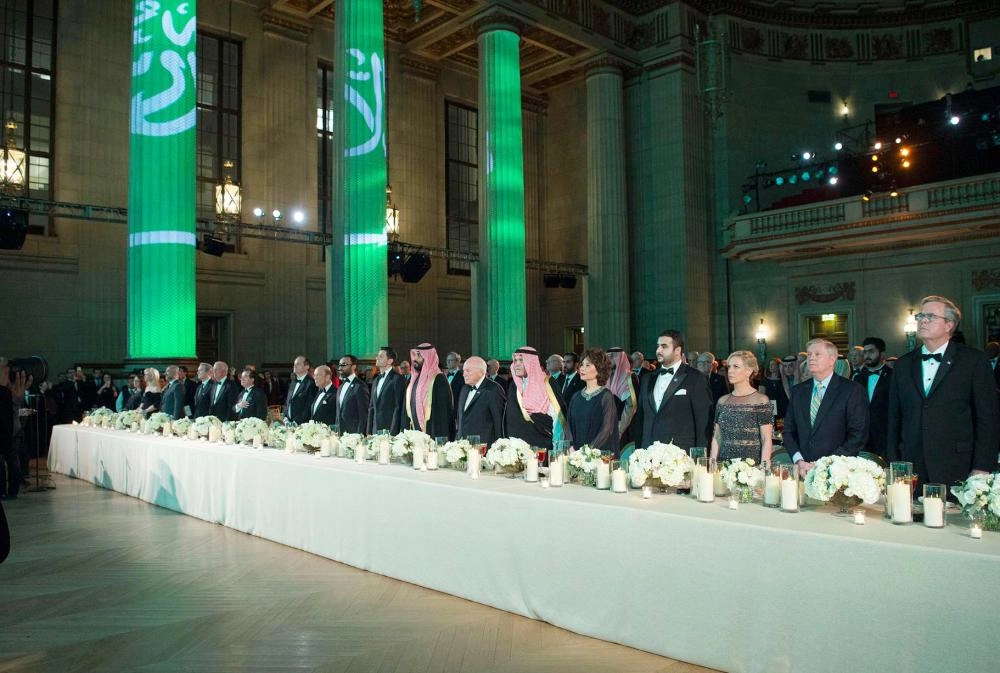  ولي العهد خلال حفل الشراكة الثنائية الاستراتيجية بين البلدين الصديقين (واس 