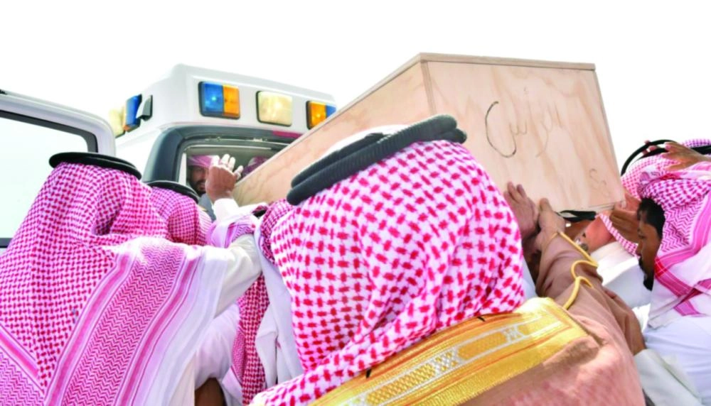 من استقبال جثماني الشهيدين ذيب وجاسر اليامي (واس)