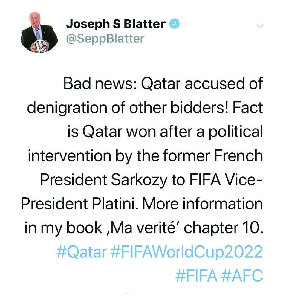 






تغريدة جوزيف بلاتر