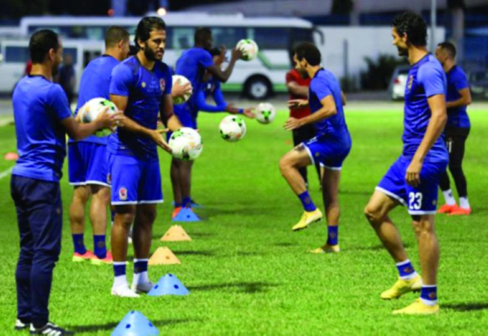 من تدريبات الأهلي المصري استعداد للترحي اليوم