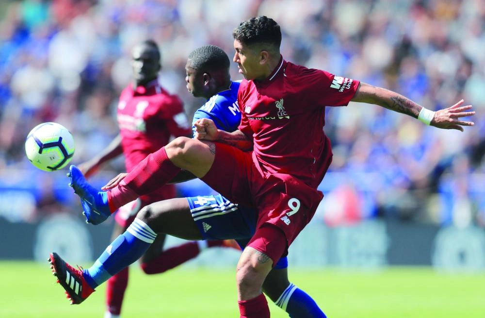 من مباراة ليفربول وليستر سيتي ( د ب أ) 