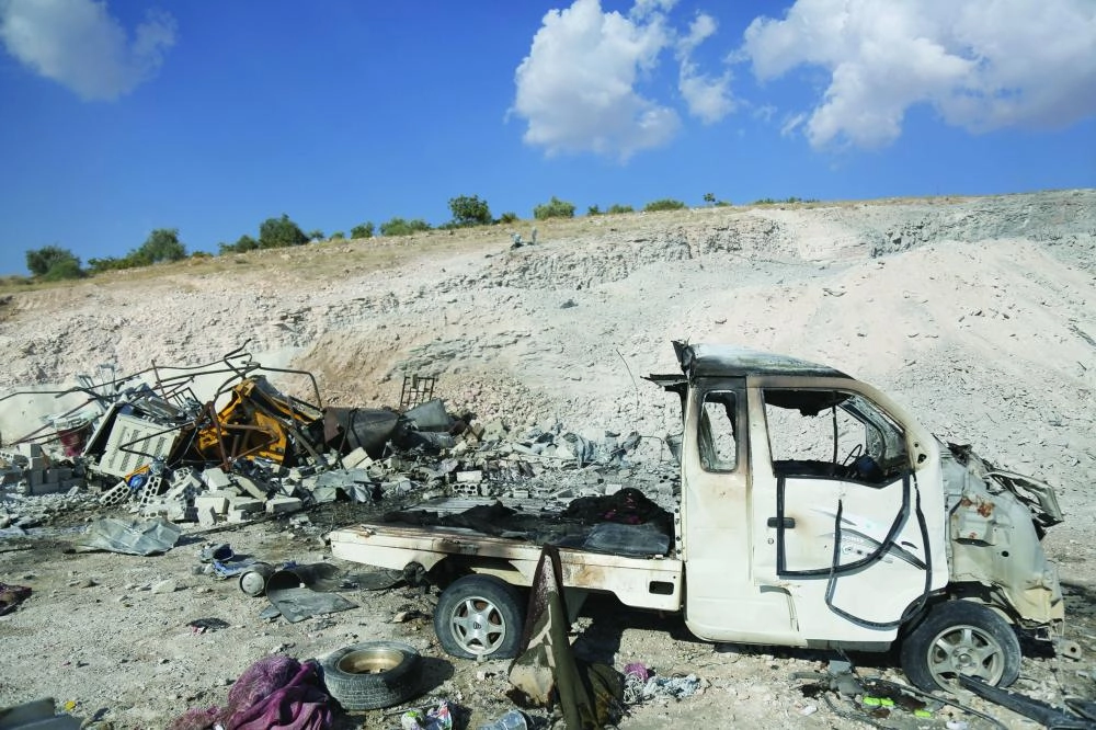 Wreckage at a site of the civilian hospital, after Syrian government airstrikes, in the town of Hass, Rural Idlib Alhnobi, Syria, 08 September 2018. Photo: Anas ALkharboutli/dpa