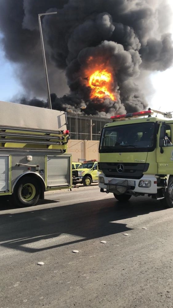 من اندلاع النيران في محطة توليد الكهرباء          (مكة)