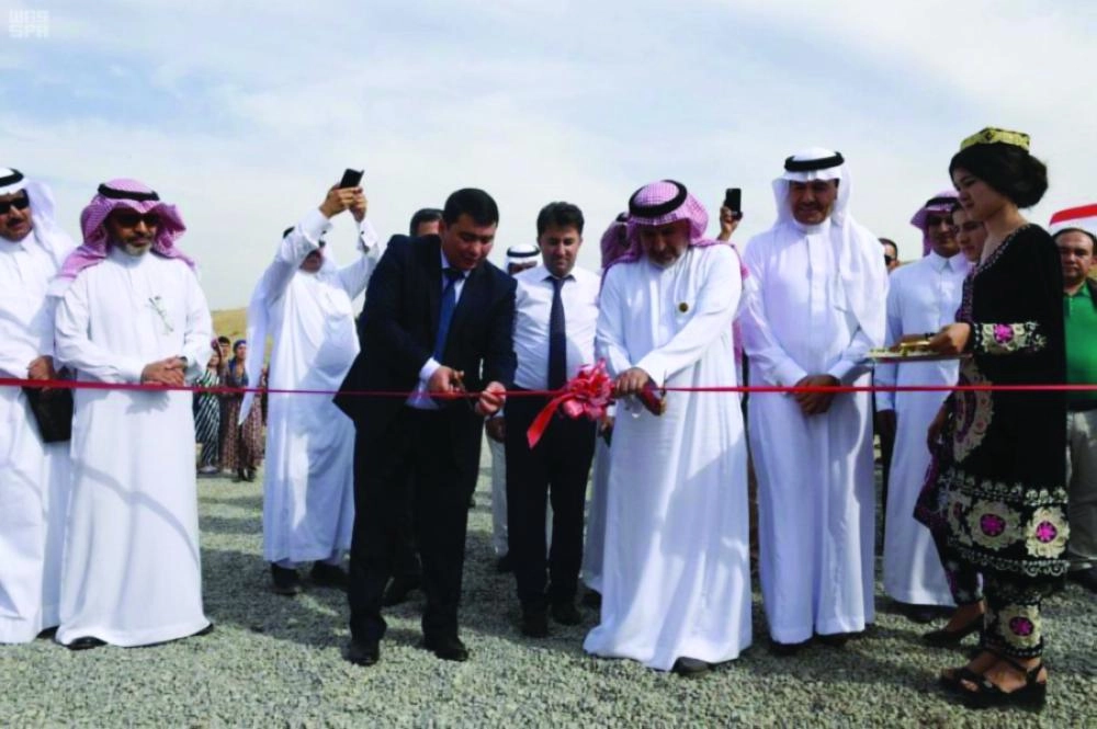 الربيعة خلال المؤتمر الصحفي في طاجيكستان            (واس)