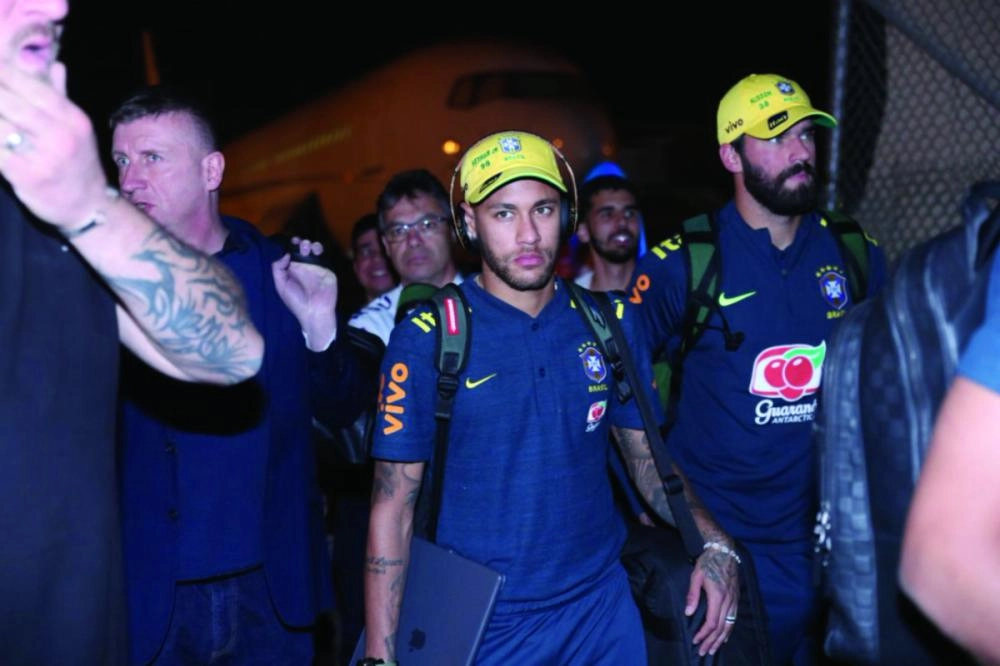 بعثة المنتخب البرازيلي خلال وصولها الرياض (الهيئة العامة للرياضة)