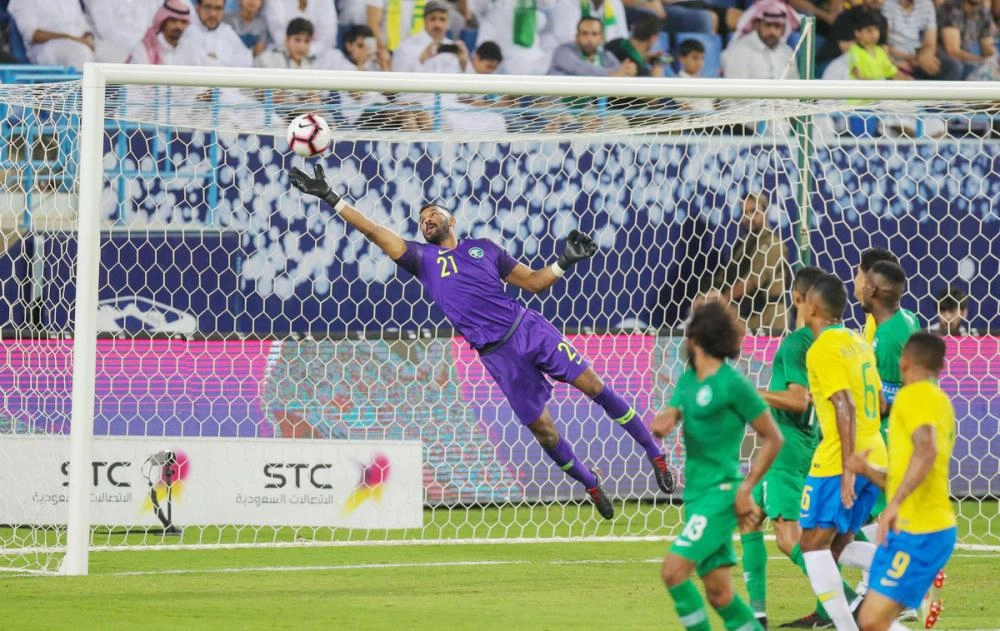 العويس خلال مباراة السعودية والبرازيل                                                                                    (الاتحاد السعودي)