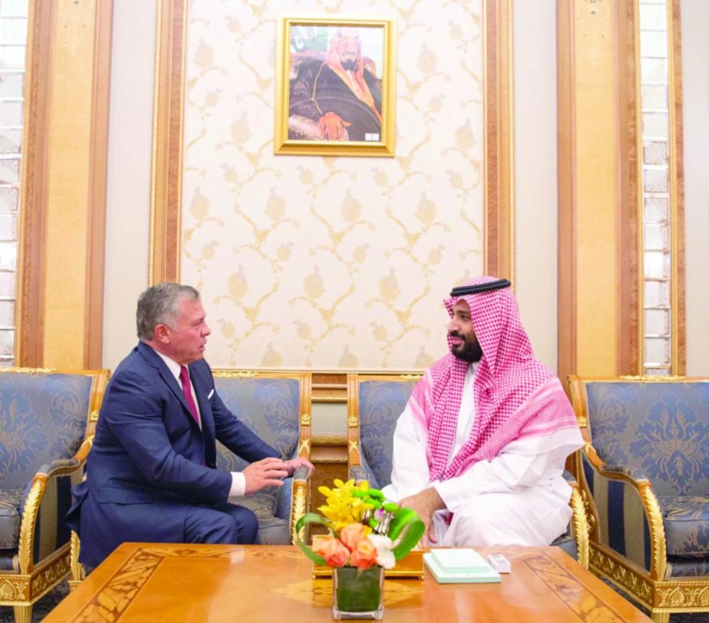 الأمير محمد بن سلمان خلال لقائه عبدالله الثاني (واس)