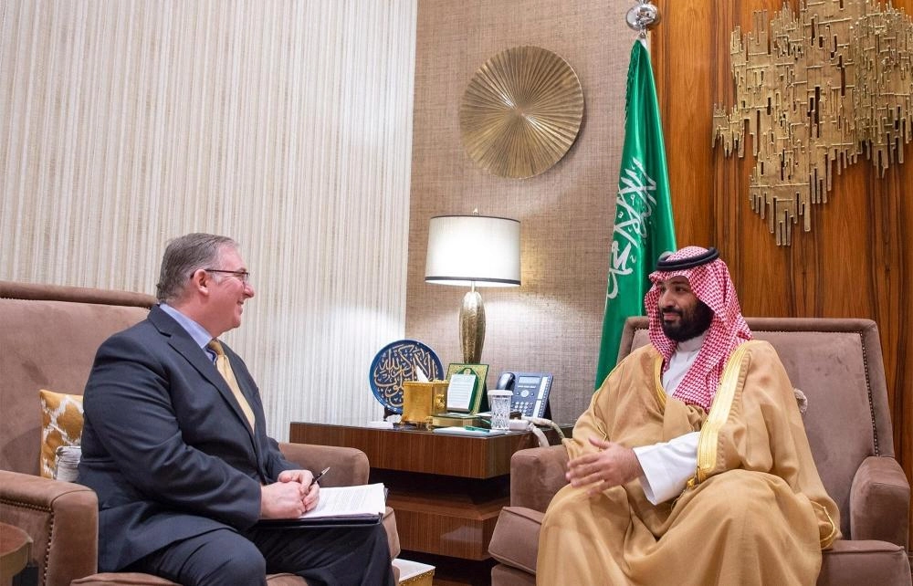 الأمير محمد بن سلمان خلال لقائه وفدا من القيادات المسيحية الإنجيلية الأمريكية (واس)