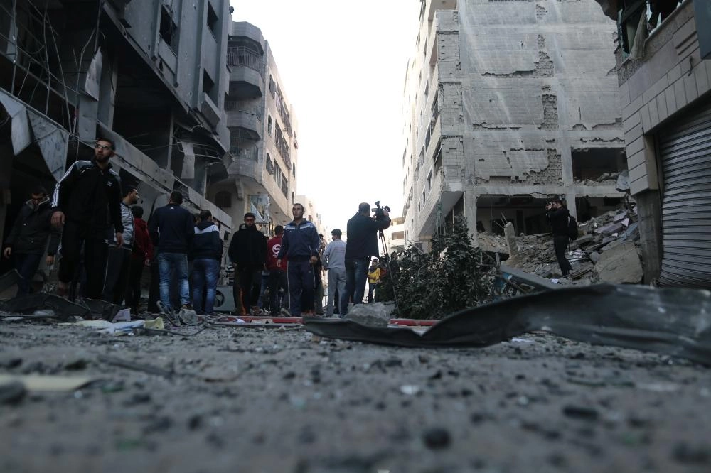 مبنى دمرته الغارات الإسرائيلية (د ب أ)