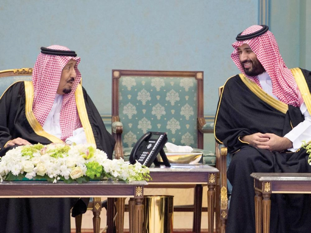 خادم الحرمين وولي العهد خلال حفل تبوك