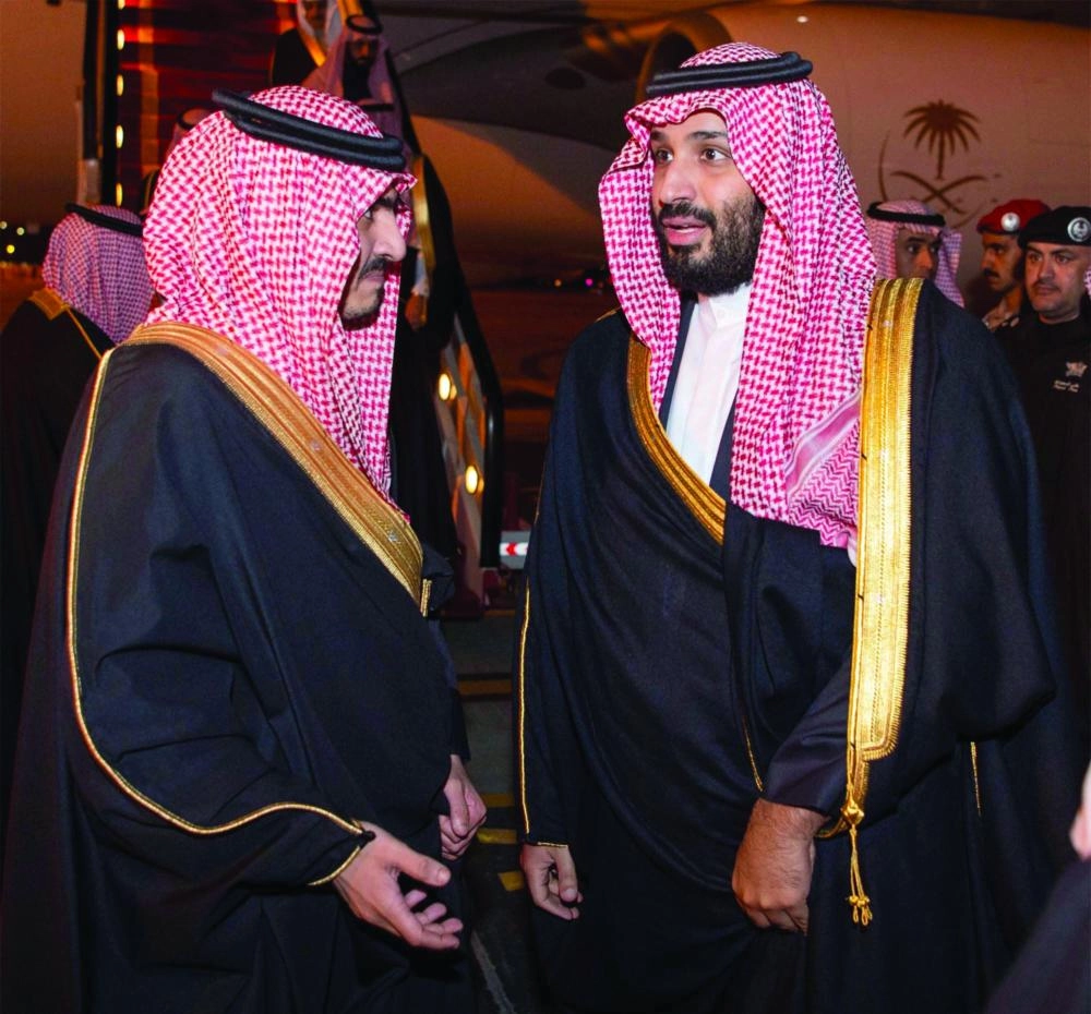 الأمير محمد بن سلمان لدى وصوله إلى الجوف
