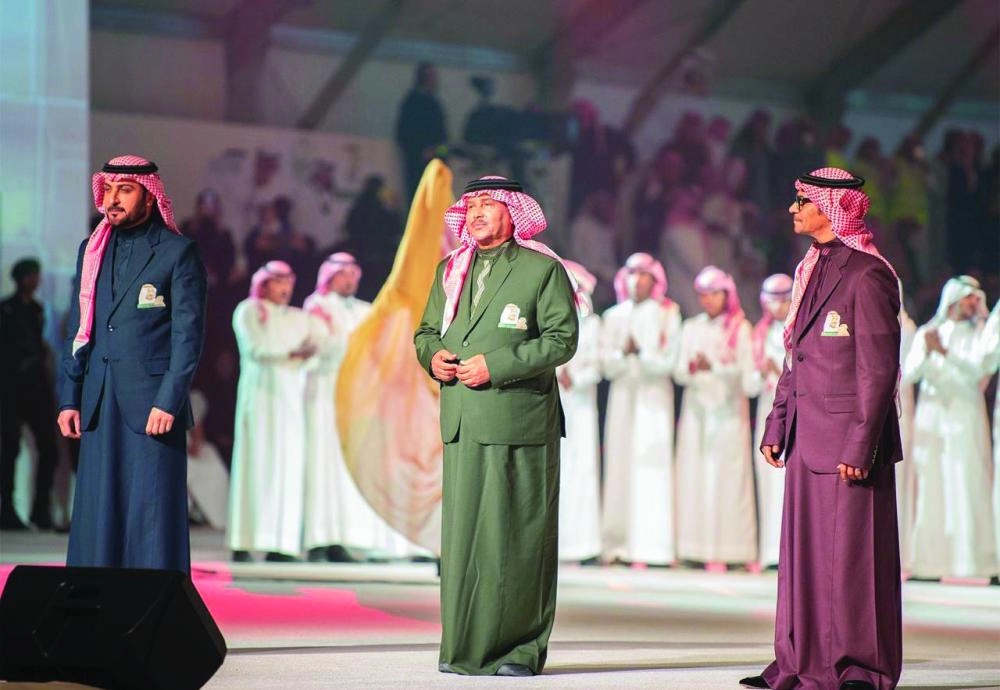 الفنانون محمد عبده ورابح صقر وماجد المهندس خلال الحفل