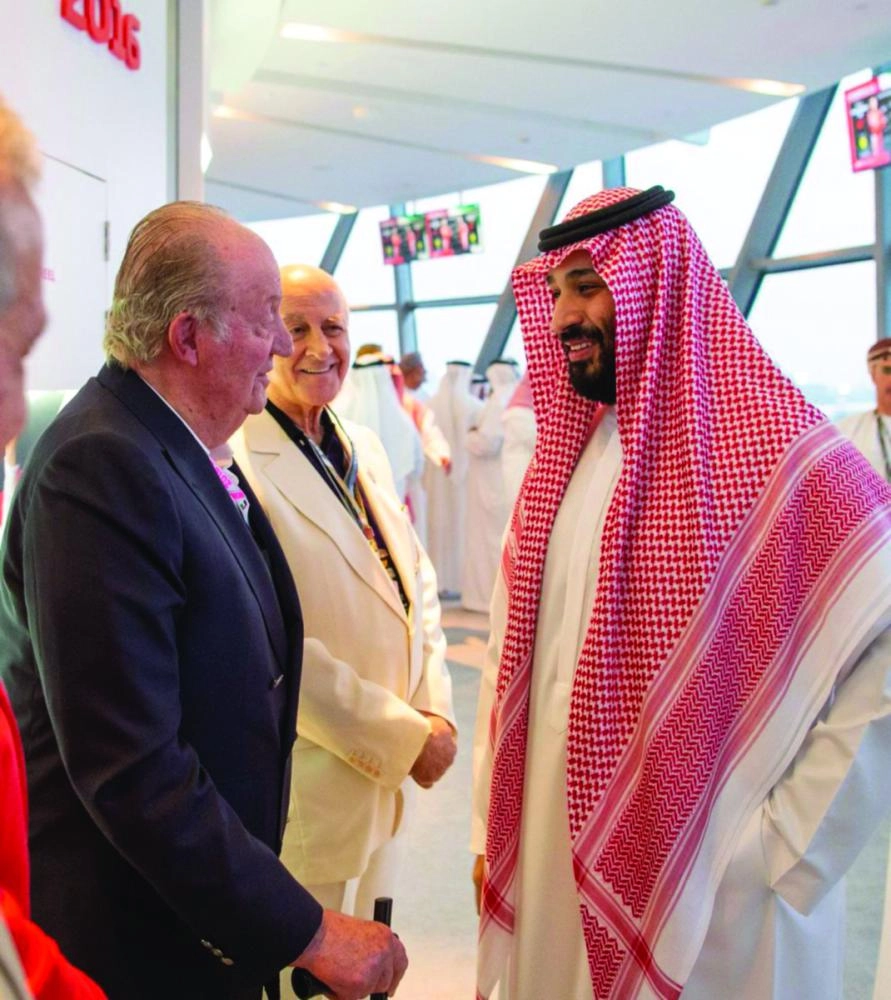 ولدى لقائه ملك إسبانيا السابق