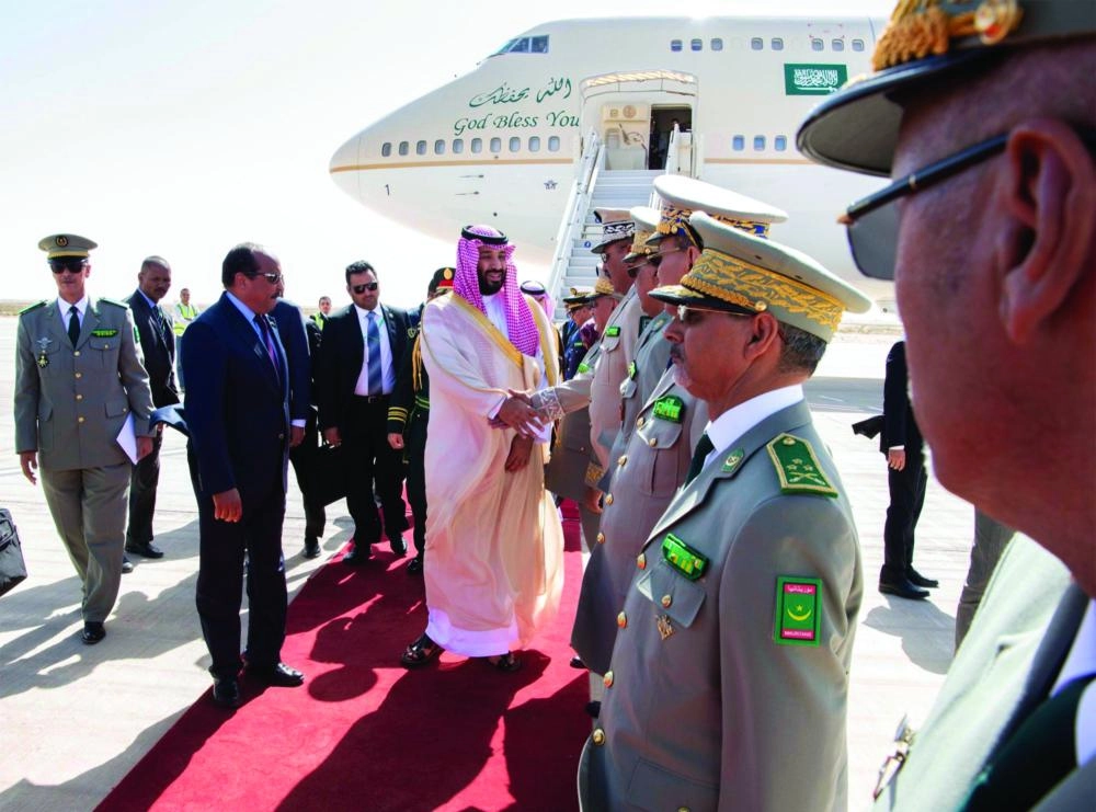 






من مراسم وصول ولي العهد إلى موريتانيا وفي استقباله رئيس الجمهورية                                                                                                                            (واس)