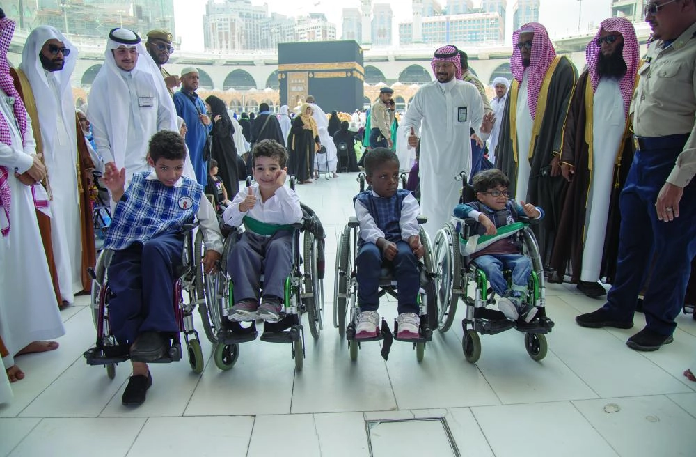 أطفال من ذوي القدرات الخاصة خلال مشاركتهم (ياسر بخش)