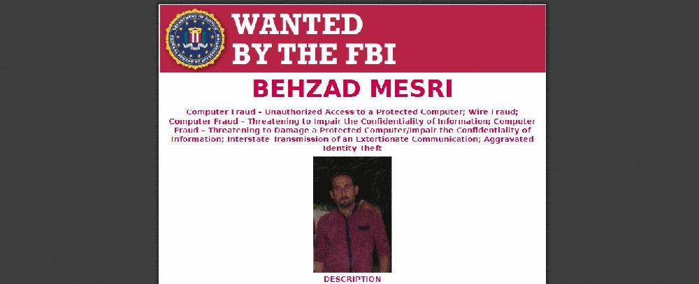 






مطلوب إيراني متهم باختراق الأمن السيبراني         (FBI)