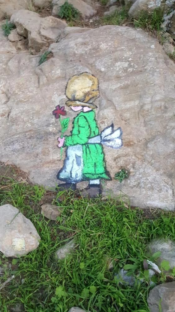 الرسمة المنقوشة على صخرة في متنزه الحيفة (مكة)