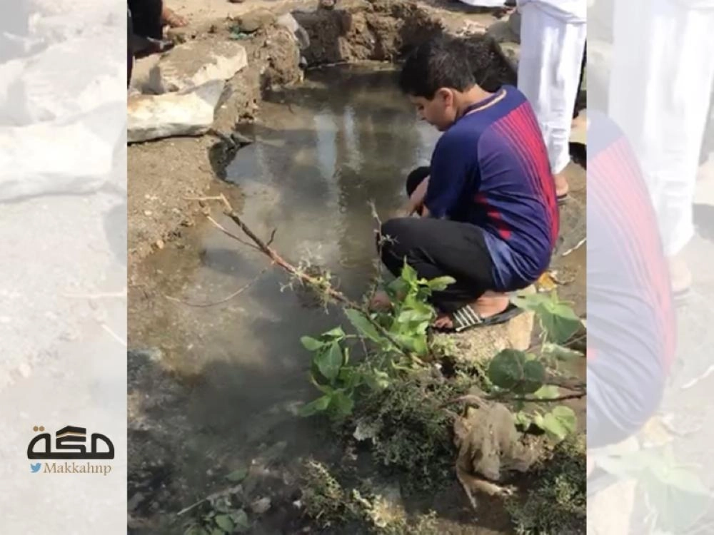 من تدفق عين شرائع النخل (مكة)