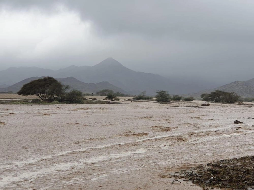 جريان أحد الأودية في رابغ