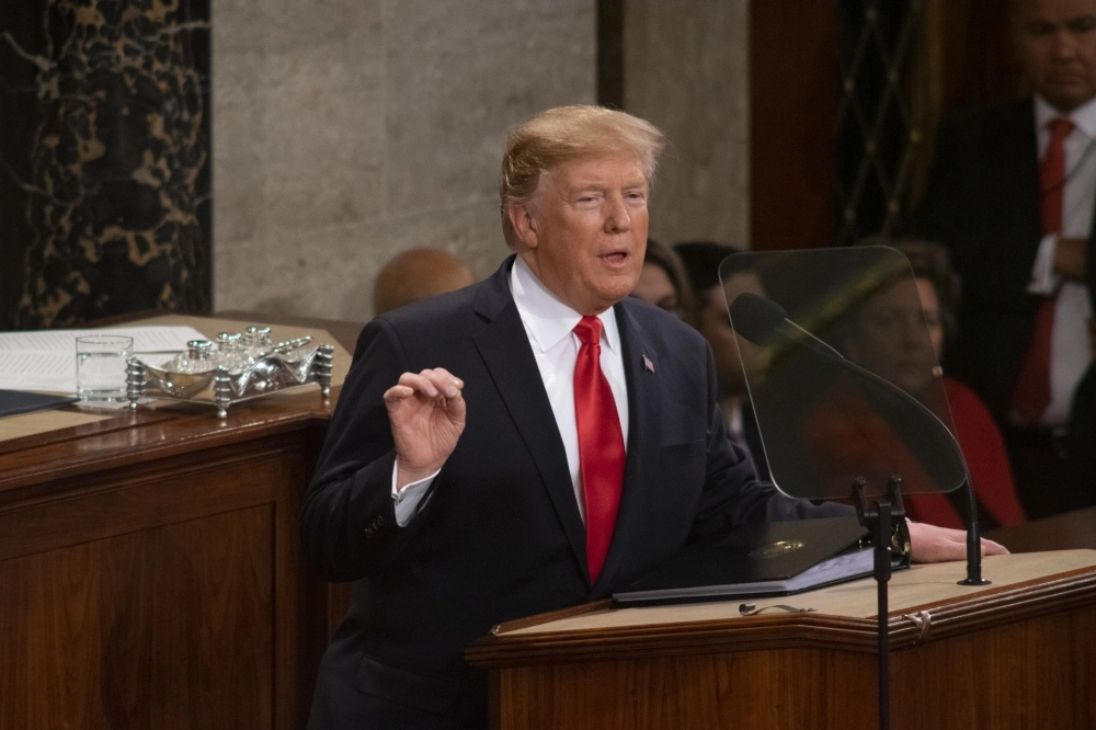 ترمب يلقي خطابه ( د ب أ )