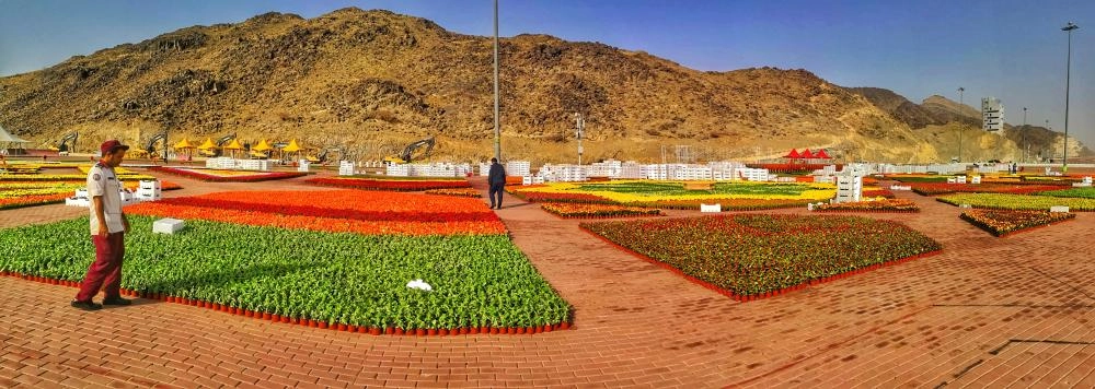 موقع مهرجان الزهور في مزدلفة (أنس الحارثي)
