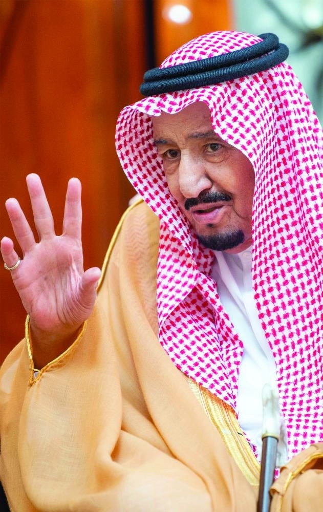 الملك سلمان خلال اللقاء الأخوي                                                       (واس)