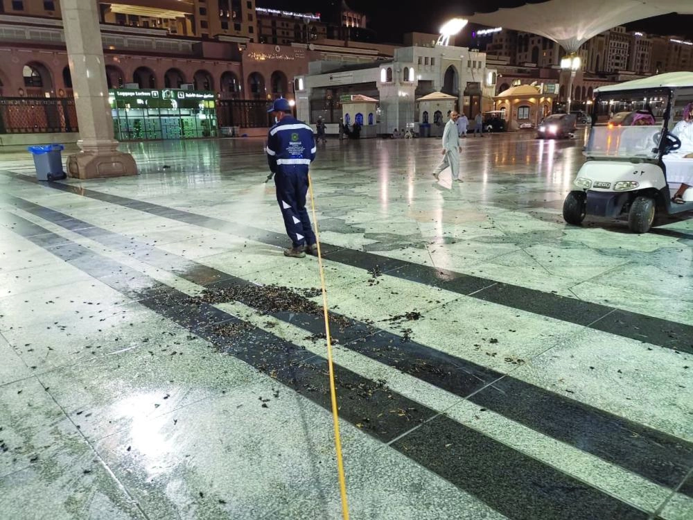 






عمال البلدية أثناء أعمال المكافحة                                     (مكة) 