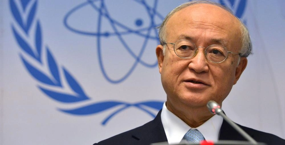IAEA Director General Yukiya Amano briefs members of the media at a press conference held during the 1412th Board of Governors meeting on Iran.