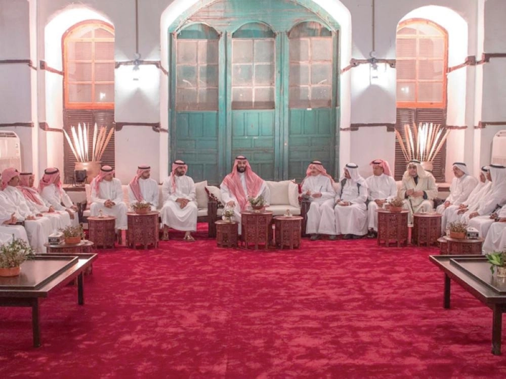 الأمير محمد بن سلمان خلال لقائه المثقفين                                                                                                                                                                    (واس)