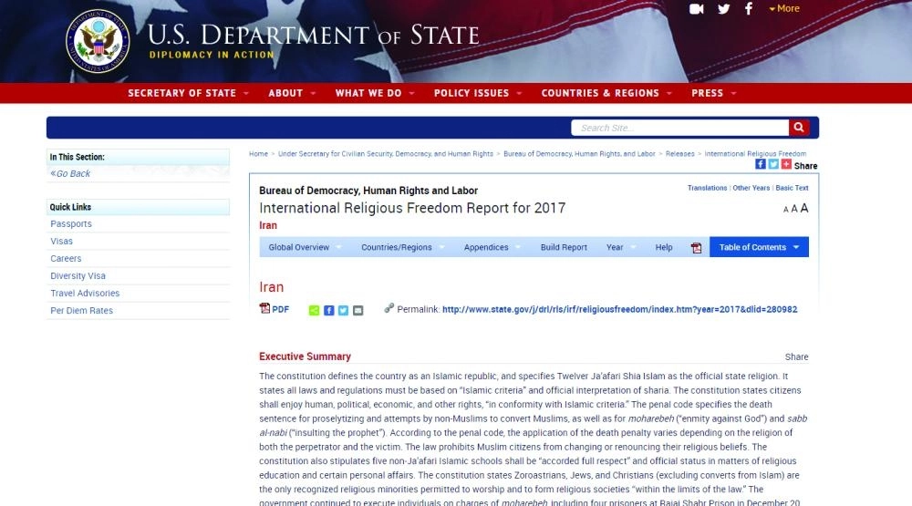 






تقرير عن الواقع الإيراني  (وزارة الخارجية الأمريكية)