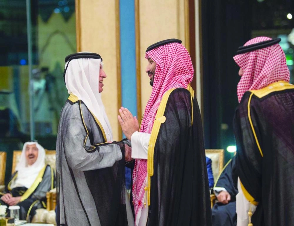 الأمير محمد بن سلمان خلال استقبال الوفود
