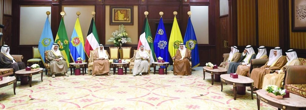 من مراسم الاستقبال في قصر بيان (واس) 