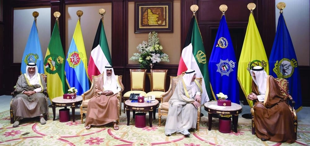 من مراسم الاستقبال في قصر بيان (واس)