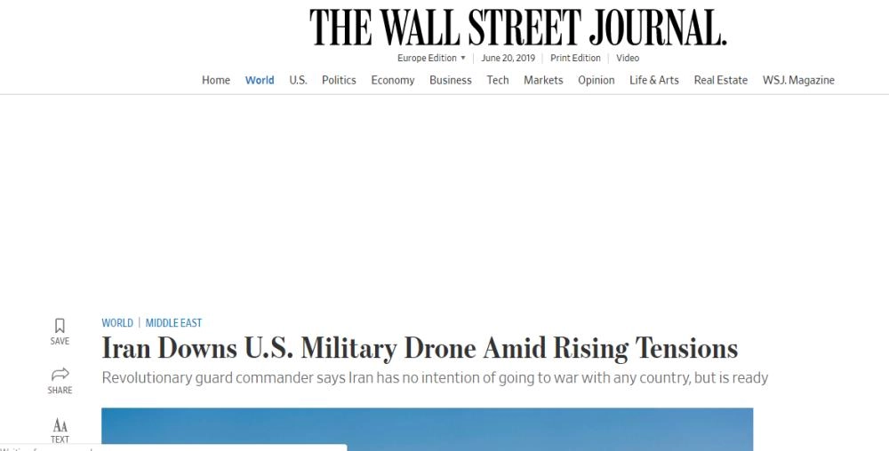 ردود فعل أمريكا على إسقاط الطائرة (وول ستريت جورنال)