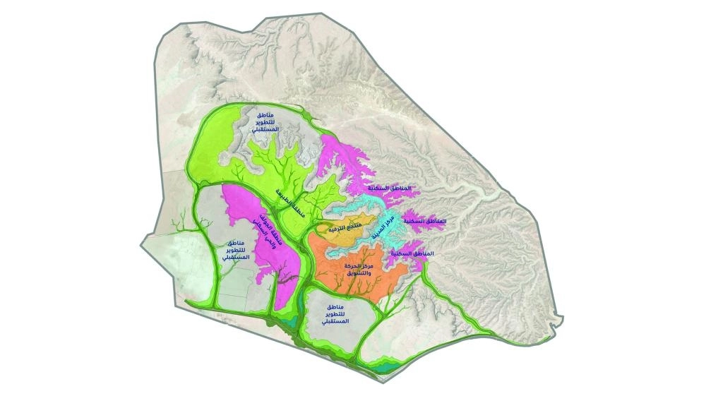 خريطة توضيحية للمخطط العام لمشروع القدية