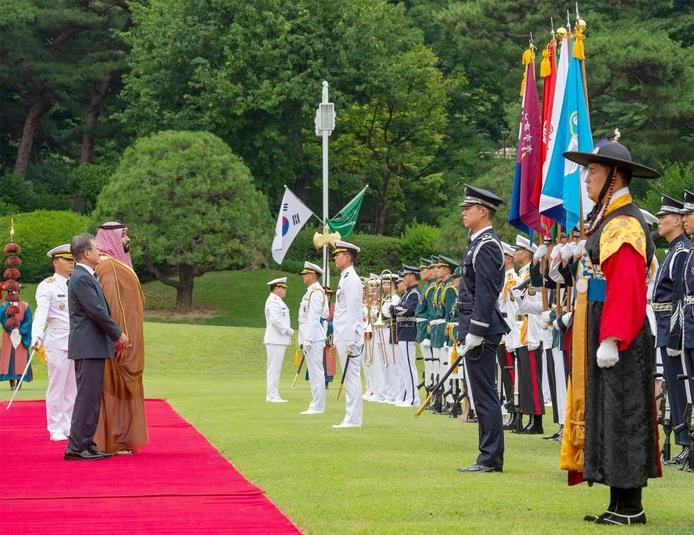 مراسم استقبال الرئيس الكوري لولي العهد  