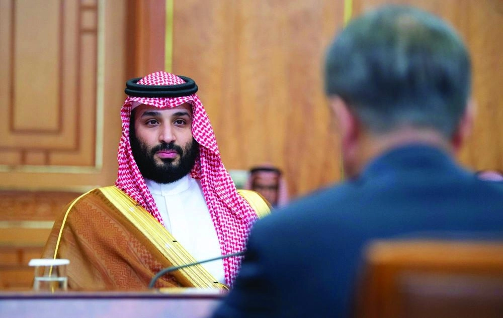 ولي العهد والرئيس الكوري خلال الاجتماع الموسع