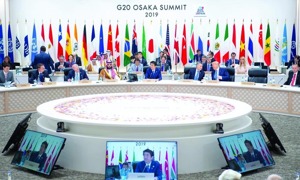 من الجلسة الختامية لقادة قمة العشرين أمس