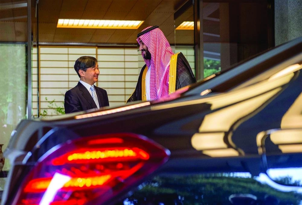 خلال استقبال إمبراطور اليابان لولي العهد (واس)