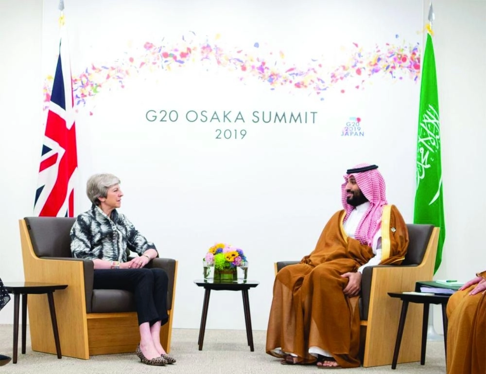 ولي العهد لدى لقائه تيريزا ماي على هامش قمة العشرين   