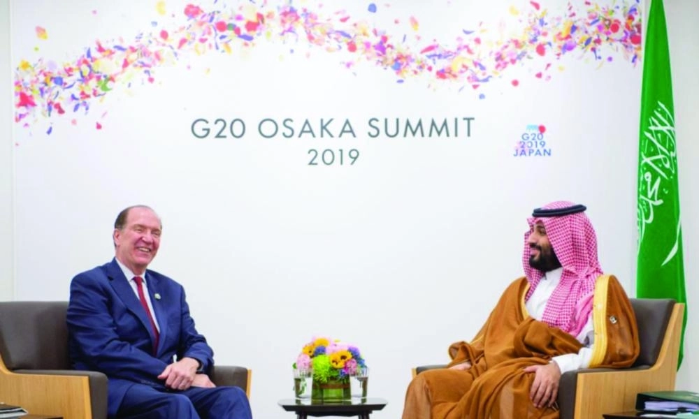 ولي العهد في لقاء رئيس مجموعة البنك الدولي على هامش قمة العشرين   