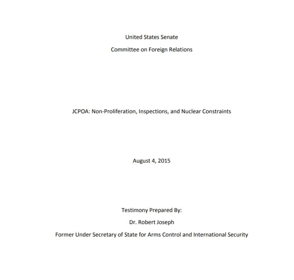 






إفادة روبرت جوزيف (فورين أفيرز)