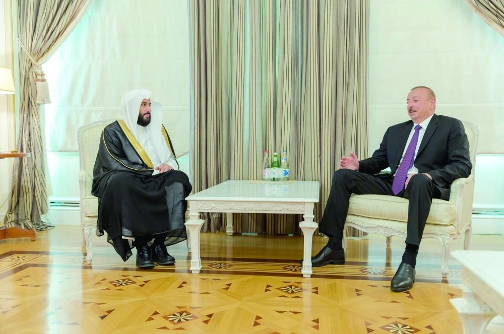 إلهام علييف خلال استقباله وليد الصمعاني  (مكة)