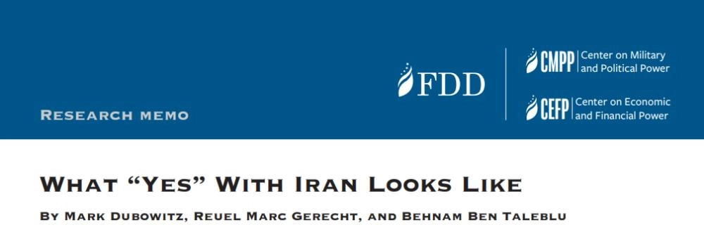 






تقرير عن إمكانية المفاوضات مع إيران                               (مركز الدفاع عن الديمقراطيات)