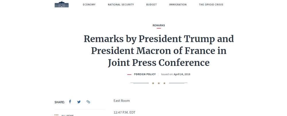 بيان من البيت الأبيض