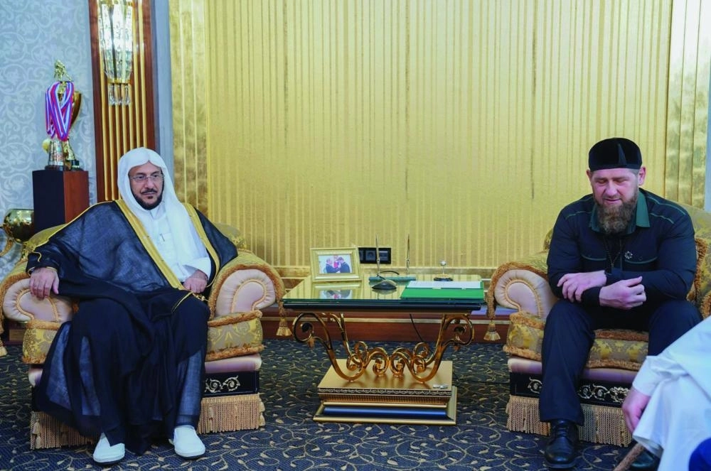  رمضان قديروف خلال استقباله عبداللطيف آل الشيخ  (واس) 