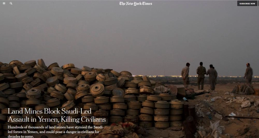 الألغام التي زرعها الحوثيون في اليمن (نيويورك تايمز)