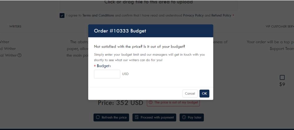إن كان السعر يفوق ميزانيتك بإمكانك وضع ميزانيتك (أحد المواقع)