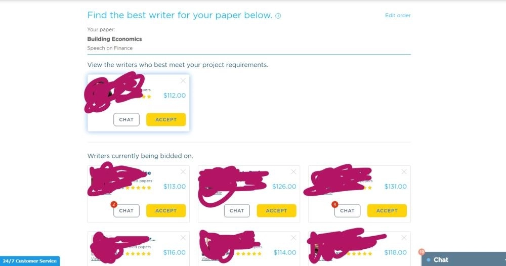 عملية المزايدة في أحد المواقع