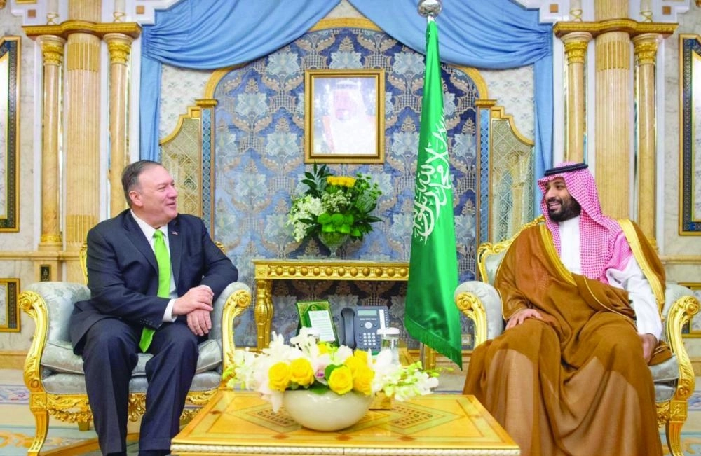 الأمير محمد بن سلمان خلال اجتماعه مع مايك بومبيو في جدة (واس)